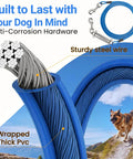 Glow In The Dark Reflective Dog Run Cable 75 Foot Rugged Heavy Duty Zipline For Yard And Camping With Ten Foot Tie Out