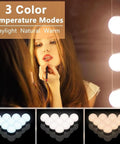 Hollywood Style Vanity Lights For Mirror With 10 Dimmable Bulbs USB Powered Stick On Vanity Strip Lights Adjustable Color And Brightness