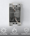 1 Gang Old Work Electrical Box For Remodeling UL Listed PVC Junction Box And Outlet Box 14 Cu In Capacity 2 Hour Fire Rated