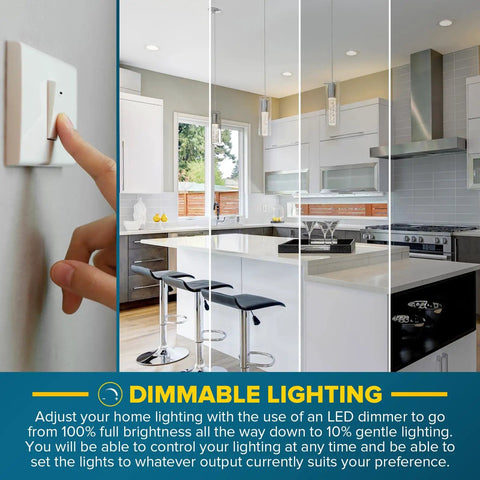 Ultra Thin 6 Inch LED Recessed Lights With Junction Box 4 Pack, Color Temp Adjustable 2700K To 5000K, 12W, 1000 Lumens, Dimmable Wafer Ceiling Lights, Wet Rated, IC Rated, ETL Listed