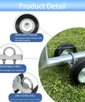 Heavy Duty Rolling Gate Wheel For 6 Inch Gates And Chain Link Fences Workhorse Gate Carrier Wheel For 1 3 8 To 2 1 8 Inch Frames Galvanized Steel Carrier Absorbs Shock And Prevents Gate From Dragging On Ground shown with grass and fence.