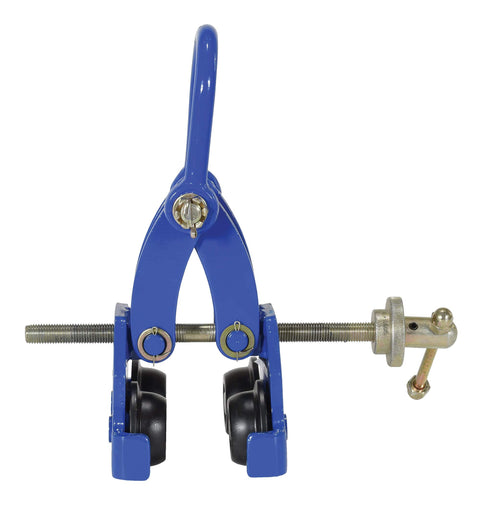 Steel Quick Install Manual Trolley 4000 Lb Capacity With Four Rollers Lifting Eye And Safety Ring 10 Inch Headroom Blue Finish