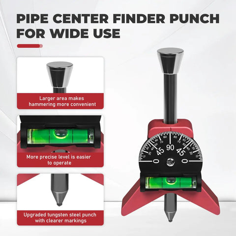 Premium Tungsten Steel Pipe Center Locator Punch For 1.5 To 6 Inch Conduit with level and adjustable dial for precision.
