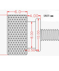 Six Thirty Two Thread Knurled Thumb Screws Black Aluminum Alloy Heavy Duty hardware fasteners dimensions detailed diagram