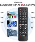 Universal Smart TV Remote Replacement For All LG OLED 3D ThinQ TVs With Battery Easy Setup No Fuss Plug And Play Control For AKB75095307