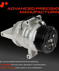 Cr08 AC Compressor With Clutch For Nissan Versa Versa Note Juke 7 Groove Pulley Pag46 OEM Style showing detailed view of compressor with black clutch.