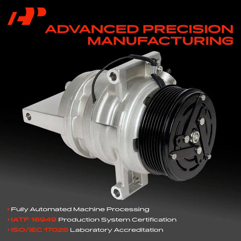 Cr08 AC Compressor With Clutch For Nissan Versa Versa Note Juke 7 Groove Pulley Pag46 OEM Style showing detailed view of compressor with black clutch.