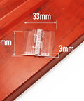 Pack Of 10 Transparent Plastic Folding Hinges In 25x33 30x33 38x45 And 65x42 Sizes Built To Last Showcasing 30x33 mm Clear Acrylic Hinge