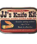Original Wooden Pocket Knife Making Kit For Beginners And Kids Learn Knife Safety With A Canoe Style Toy Knife Ages Seven And Up Made In The USA tin packaging