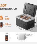 Heavy Duty 12V Car And Truck Refrigerator With A Hella Efficient Compressor 11 Qt Portable Electric Cooler Freezer dimensions and cans inside.