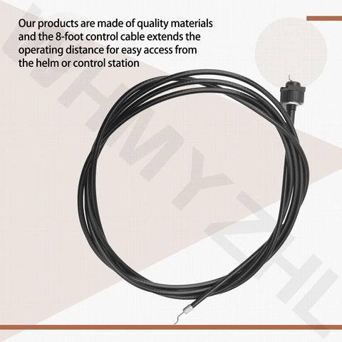Remote Drain Plug Control Cable for Livewells and Baitwells, 8 Foot Marine Ballast System Cable, coiled and extended view