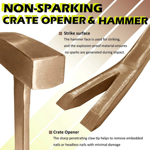 Non-Sparking 16 Piece Tool Set With Beryllium Copper Tools Built Tough For Pros Includes Crate Opener And Hammer Close-Up