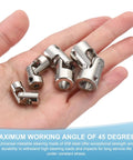 Five Pack Universal Joint Shaft Couplings 3.17mm To 5mm Inner Diameter Rotatable Steering Shaft Joint With Screws For RC Cars Robots And Boat Drive Systems, 45# steel