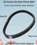 Go Kart Drive Belt Rubber Black Aftermarket Replacement Fit For Comet 30 Series 203590 203590A 203590B close-up view