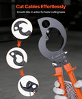 Heavy Duty Ratcheting Cable Cutter Tough As Nails Spring Steel Blades With Killer Grip Handles Quick Release Lever for optimal cable cutting.