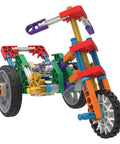 STEM Vehicle Building Kit With 130 Plus Parts For Kids Ages 8 And Up, Build 7 Hands-On Vehicles Powered By Push, Rubber Band, Wind Or Spring Motor, Learn Potential And Kinetic Energy, Velocity, Acceleration, Motion, And Graphing Concepts. assembled colorful tricycle vehicle