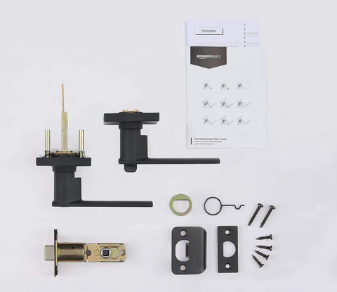 Contemporary Stamford Privacy Door Lever Matte Black No Brainer Install Fully Reversible For Left Or Right Handed Doors 6 Way Adjustable Backset