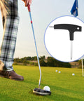 Golfer adjusting club with Dual Head Torx Wrench For Golf Clubs T20 And T25 With Universal Shaft Adapter and Weights in black.