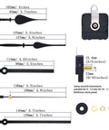 High Torque Long Shaft Clock Movement Mechanism For Wall Quartz Clocks Kit With Two Pairs Of Hands DIY Repair Parts And Motor Replacement Color Set 1 Includes 23 mm Shaft Length with detailed size measurements