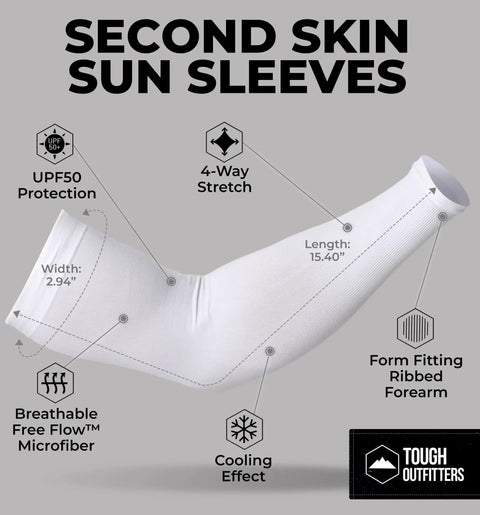 UV Arm Sleeves For Men And Women Stay Cool With Sun Protection Compression Cooling Sleeve For Golf Baseball Running And Outdoor Activities Tattoo Cover Lightweight Freeflow Fabric, showing 4-way stretch and cooling effect features.