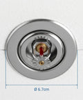Top Shelf Adjustable Fire Sprinkler Cover Plates 10 Pack Double Layer Escutcheon Ceiling Kit, silver escutcheon concealing sprinkler head.