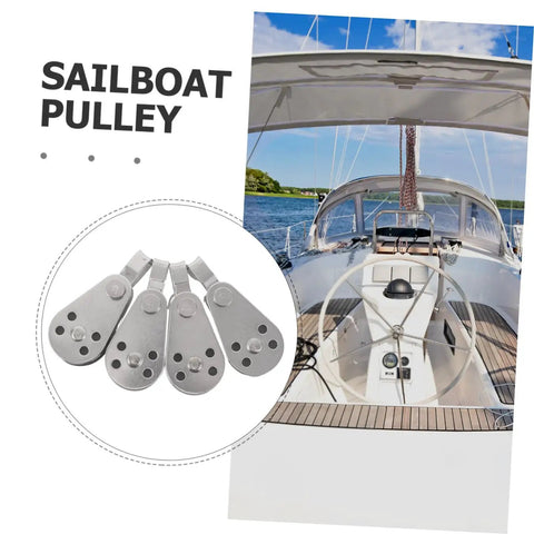 Four Pack Stainless Steel Marine Pulley Block Set With Swivel Bearing Tough As Nails Heavy Duty Rope Pulleys For Kayaks Boats