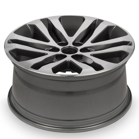 18 Inch Machined Gray Alloy OEM Rim For 2015 2020 Canyon Road Ready SUV Wheel Genuine OEM Replacement Fits TPMS Lug Nuts Valves And Winter Tires Easy Install