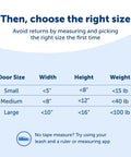 Measuring guide for Heavy Duty Wall Entry Dog Door With Telescoping Frame Built Damn Tough Rust Proof Plastic Construction.