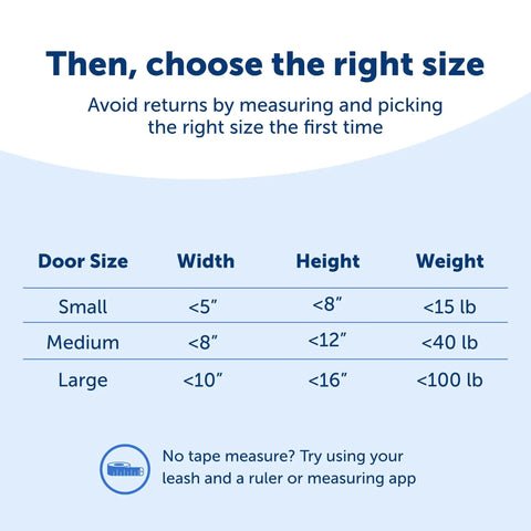 Measuring guide for Heavy Duty Wall Entry Dog Door With Telescoping Frame Built Damn Tough Rust Proof Plastic Construction.