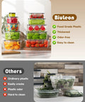 40 Piece Food Storage Containers With Lids Airtight Set comparison showing benefits over ordinary plastic containers
