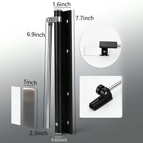Heavy Duty Stainless Steel Door Closer For Home Use With Safety Spring Adjustable Closing And Catch Speed Includes Screws.