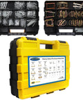 367 Piece Heavy Duty Hitch Pin Kit With R Clips Hair Pins Lynch Pins PTO Pins Cotter Pins Clevis Pins in yellow case