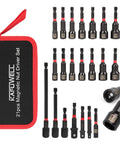 21 Piece Magnetic Nut Driver Set With One Quarter Inch Drive Must Have All In One Kit Metric And SAE Nut Drivers