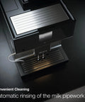 Hassle Free Fully Automatic Coffee And Espresso Maker With Built In Milk Frother, Quiet Grinder, One Touch Brewing, Programmable Daily Timer, Top Shelf Kitchen Essential with automatic milk cleaning feature.