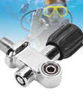 3500 PSI Scuba Tank Valve DIN Yoke Stainless Steel M18x1.5 Thread For Air Tanks Snorkeling And Diving, with diver background