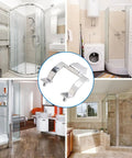Heavy Duty Zinc Alloy Shower Door Handle Replacement Kit Slick Chrome Finish Towel Bar Brackets Set showcased in modern bathroom settings.