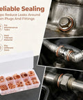 350 Pcs Copper Metric Sealing Crush Washers Set With 10 Sizes For Automotive Marine Motorcycle And DIYer Projects Durable Red Copper Gasket Seals For Oil Drain Plugs Banjo Bolts And General Sealing, copper washers in organizer case