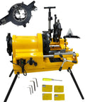 Top Shelf 220 Volt Electric Pipe Threader And Cutter Machine Featuring Kickass Bspt And Npt Die Sets for precise metal threading.