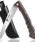 7 Inch Folding Hand Saw With Wenge Wood Handle And Leather Sheath Beastly Sharp Heavy Duty SK5 High Carbon Steel Pruning Saw