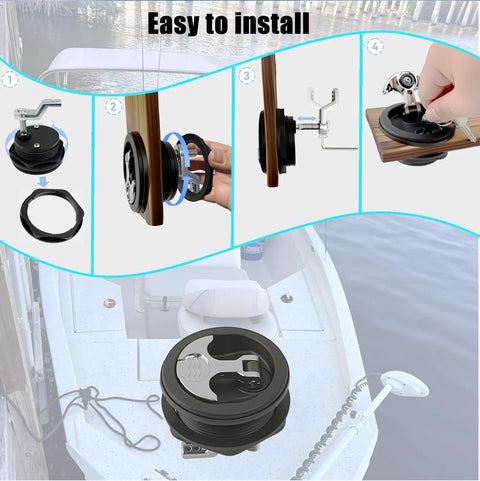 Beefed Up Durable Boat Hatch Latch With Keys Flush Mount Cam Latch Replacement For Boats And RVs Anti Corrosion ABS Body, installation steps
