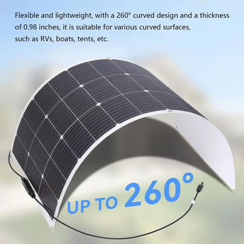 Two 500W Flexible Solar Panels With 40A Controller For RVs, Boats Or Off Grid Living Lightweight Monocrystalline PV Kit curved design