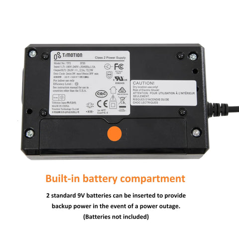 Plug And Play Recliner Power Supply Adapter For TiMotion TP2P TP2 IP20 29V 2.5A 5 Pin Connector AC DC Switching Transformer, built-in battery compartment