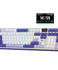 Premium Compact Wireless Mechanical Keyboard Equipped With Bright TFT Screen And Responsive Metal Dial For Quick Media Tweaks, showing colorful key layout.