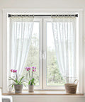 Adjustable No Drill Curtain Rod For Windows And Doors Black Spring Tension Curtain Rod Extends From 30 To 63 Inches Easy Install