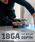 Kickass Cordless Brad Nailer Kit Cruises Through 18 Gauge Trim Work being used for precise wood trim installation.