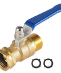 Heavy Duty Garden Hose Shut Off Valve With Long Handle High Flow Brass Three Quarter Inch GHT Ball Valve For Fast Water Shutoff