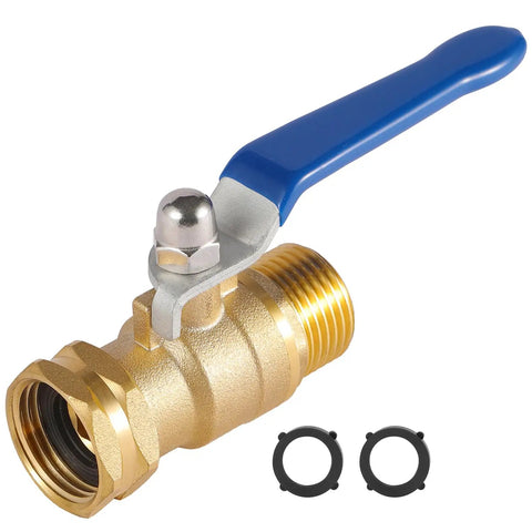 Heavy Duty Garden Hose Shut Off Valve With Long Handle High Flow Brass Three Quarter Inch GHT Ball Valve For Fast Water Shutoff