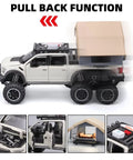 F150 Diecast Pickup Truck For Kids Ages 4-8 With Sightseeing Cabin Pull Back Car With Light And Sound Durable Zinc Alloy And ABS Realistic Details White