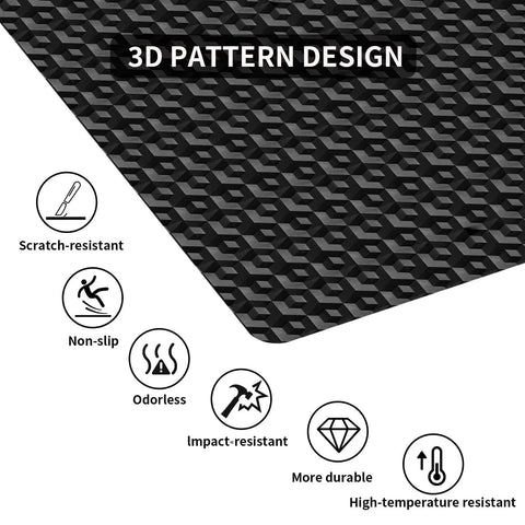 3D pattern design of 48 By 36 Inch Office Chair Mat For Hardwood Floors With 3D Pattern PVC Heavy Duty Floor Protector For Rolling Chairs Easy Glide