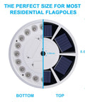 Solar Flag Pole Light Outdoor Auto Dusk To Dawn Flag Lighting dimensions detail